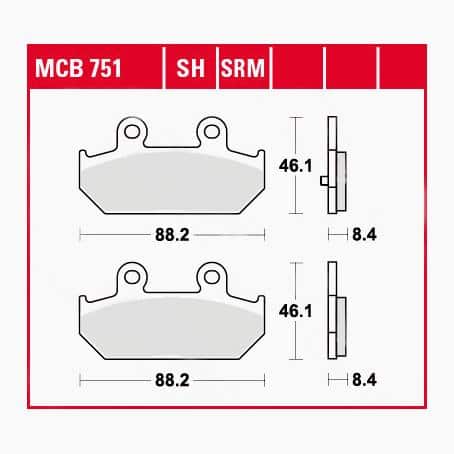 TRW Lucas Bremsbeläge organisch MCB751 88
