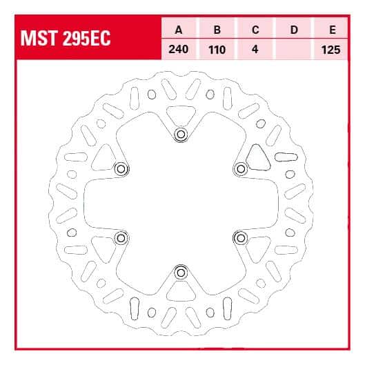TRW Lucas Bremsscheibe EC MST295EC 240/110/125/4mm - Motorradteile & Ersatzteile - Bremsen