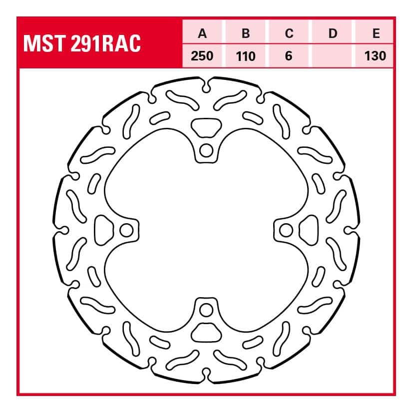 TRW Lucas Bremsscheibe RAC starr MST291RAC 250/110/130/6mm - Motorradteile & Ersatzteile - Bremsen