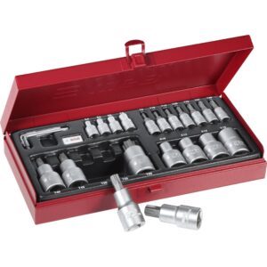 WGB 1/4"+1/2" TX Steckschlüssel-Einsätze 23-teilig - Motorradzubehör - Werkzeuge
