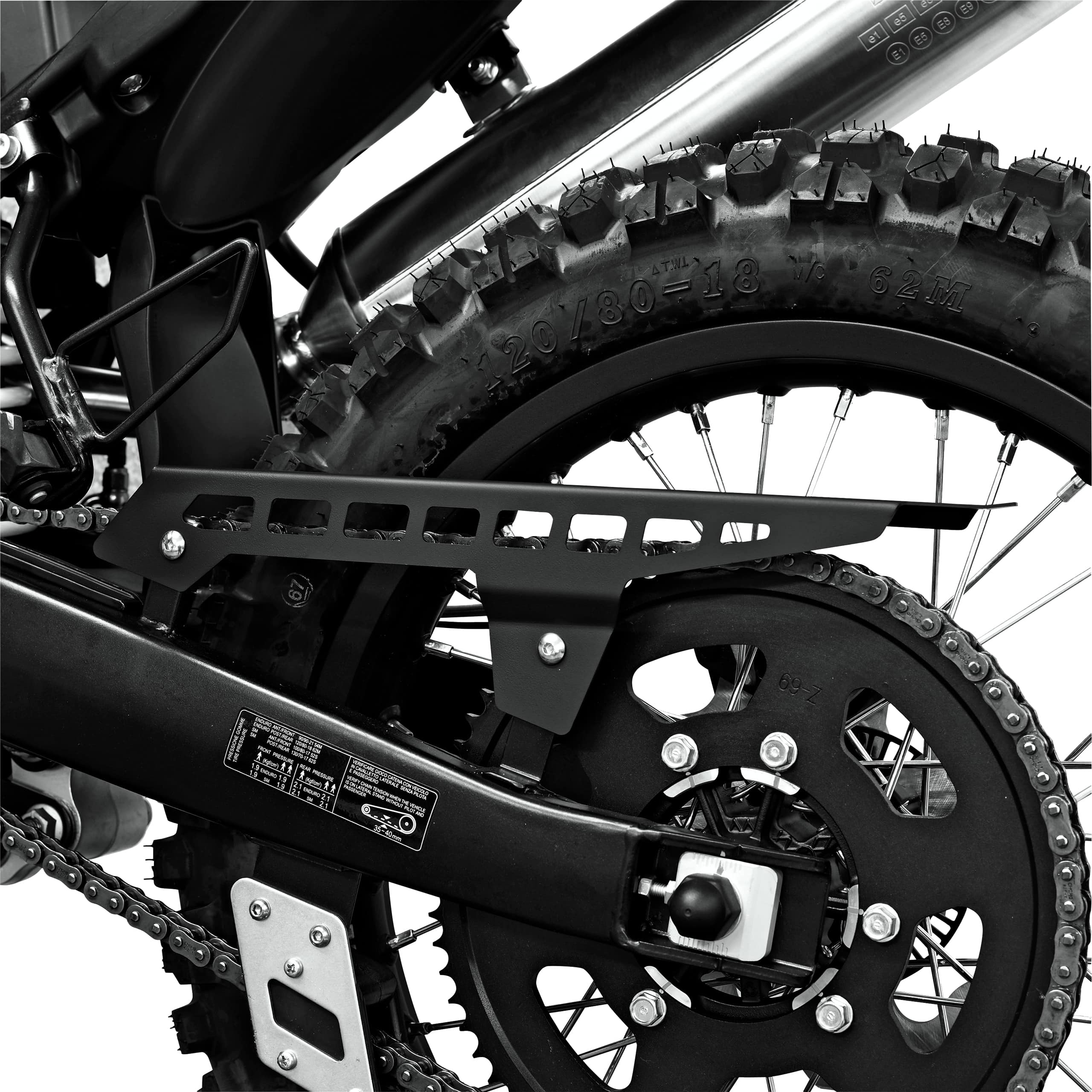 Zieger Kettenschutz Edelstahl schwarz für Aprilia RX/SX 125 2018- - Motorradteile & Ersatzteile - Kraftübertragung