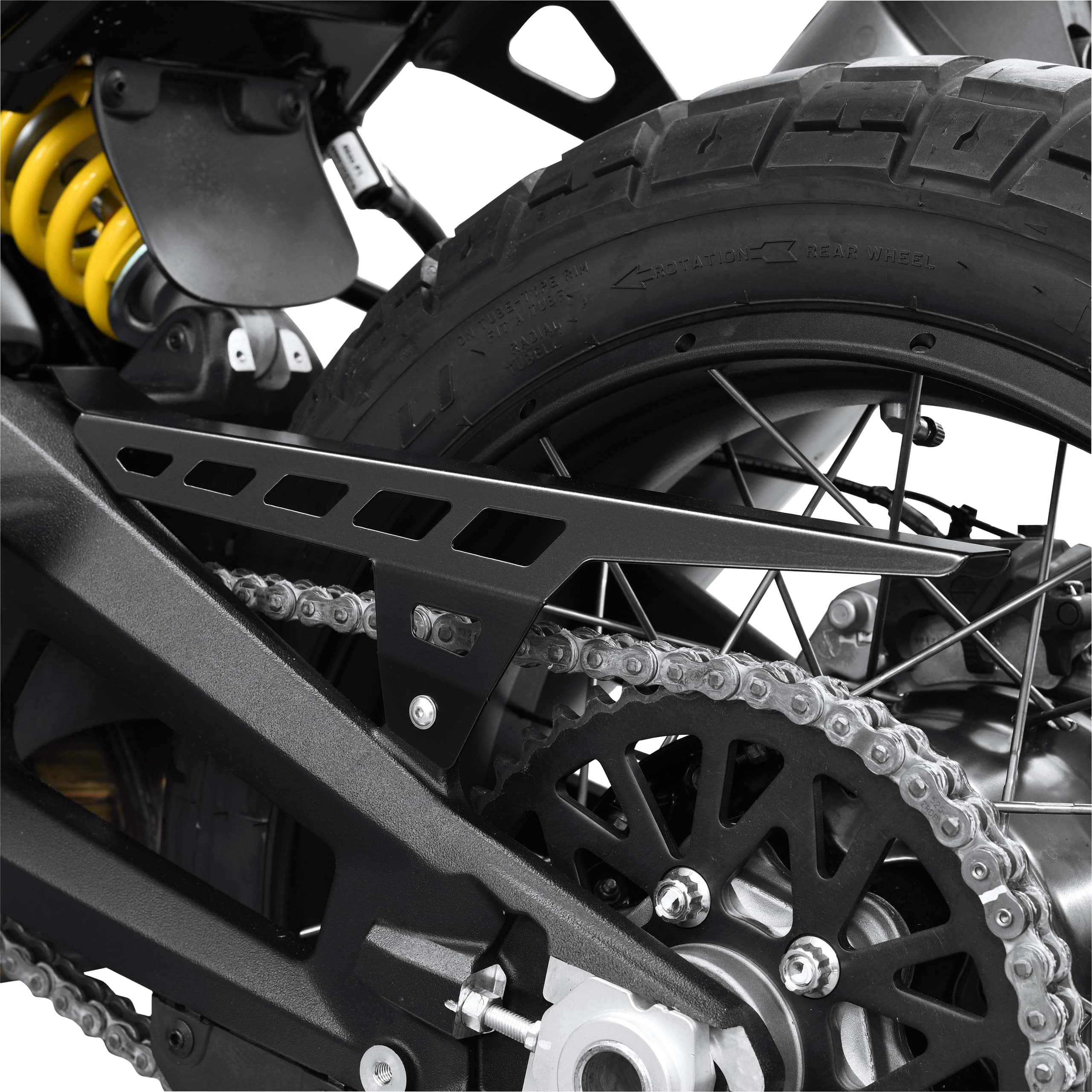 Zieger Kettenschutz Edelstahl schwarz für Ducati Desert X - Motorradteile & Ersatzteile - Kraftübertragung