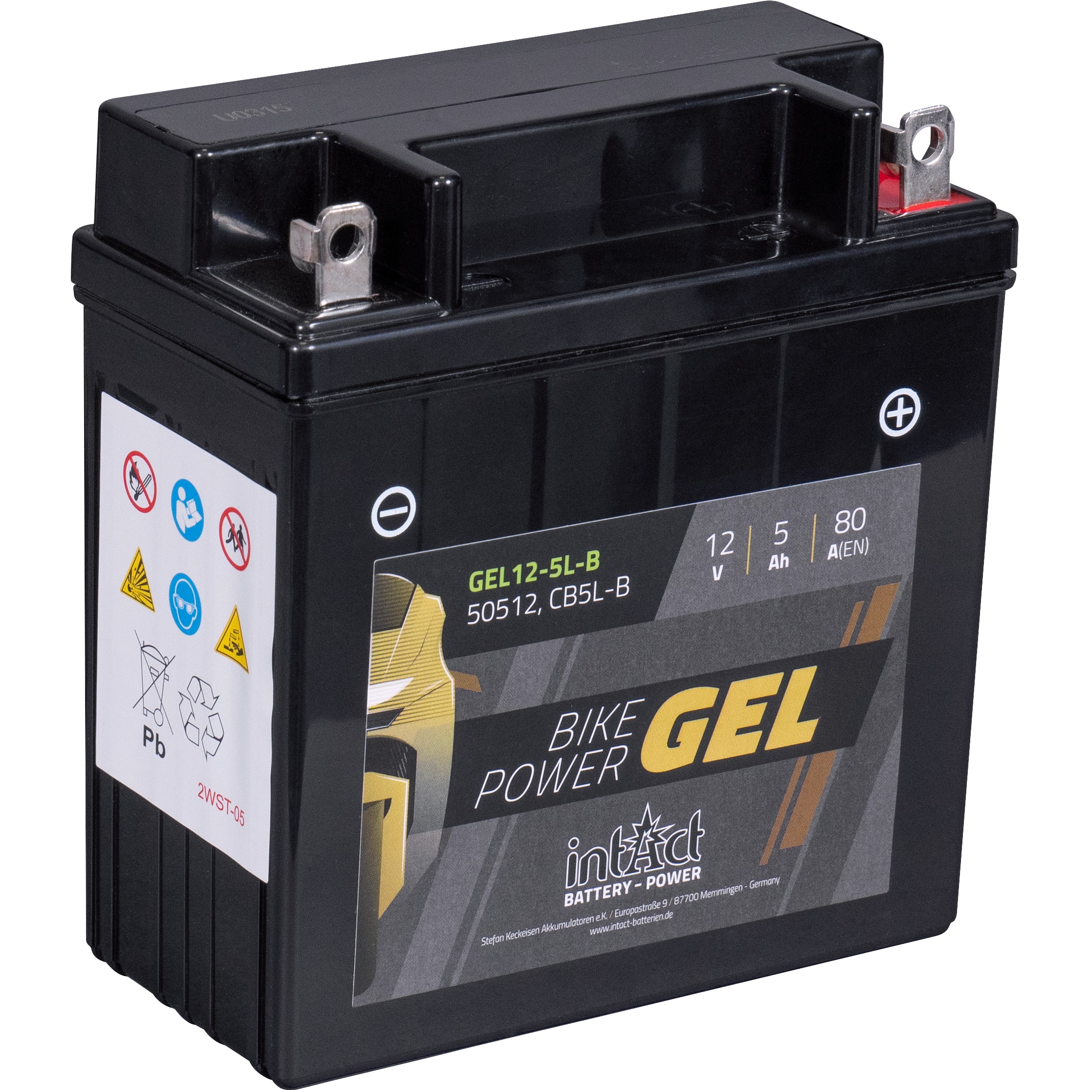 intAct Batterie Bike Power Gel geschlossen B5L-B 12 Volt