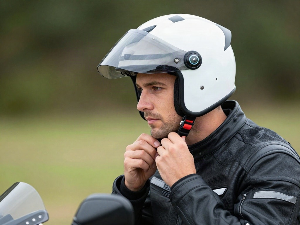 Motorradhelm Verschluss