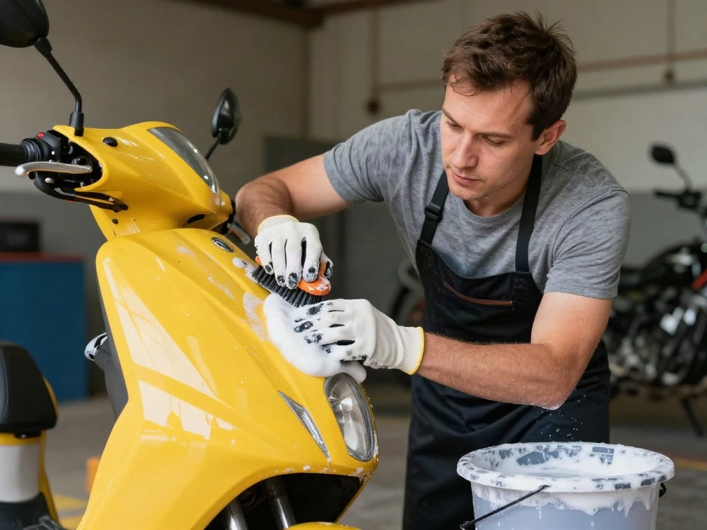 Motorrad Kunststoff pflegen
