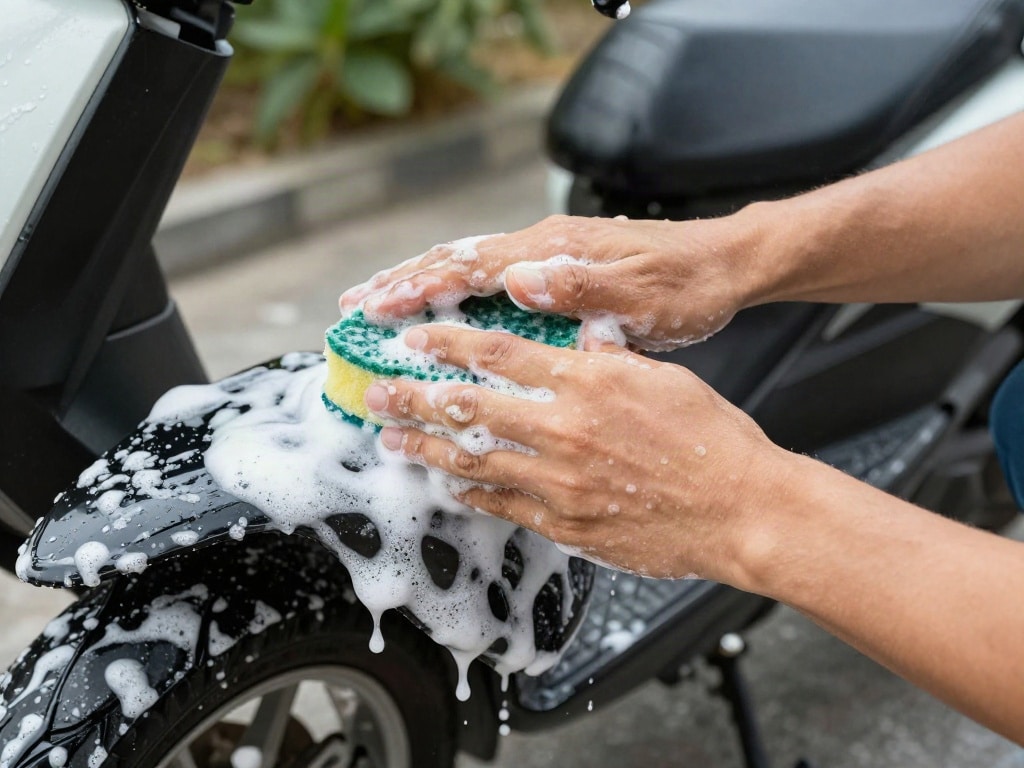 Motorrad waschen