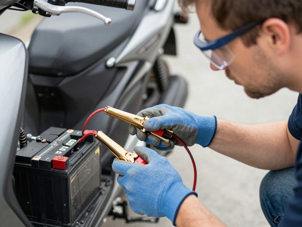 Motorrad Batterie Starthilfe