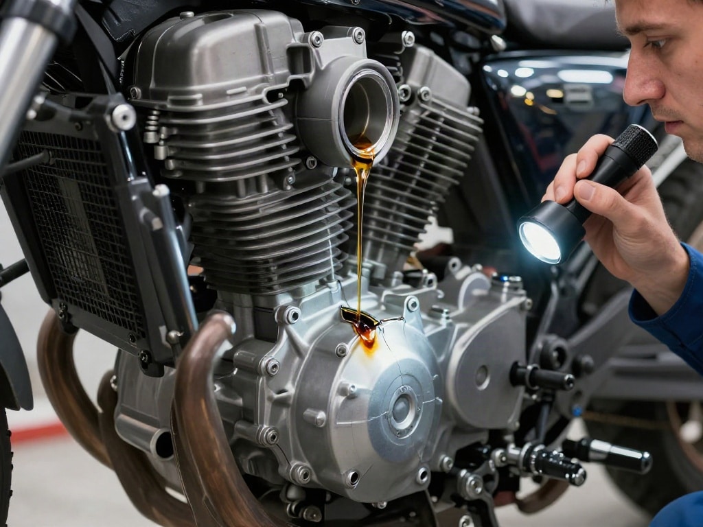 Motorrad verliert Öl