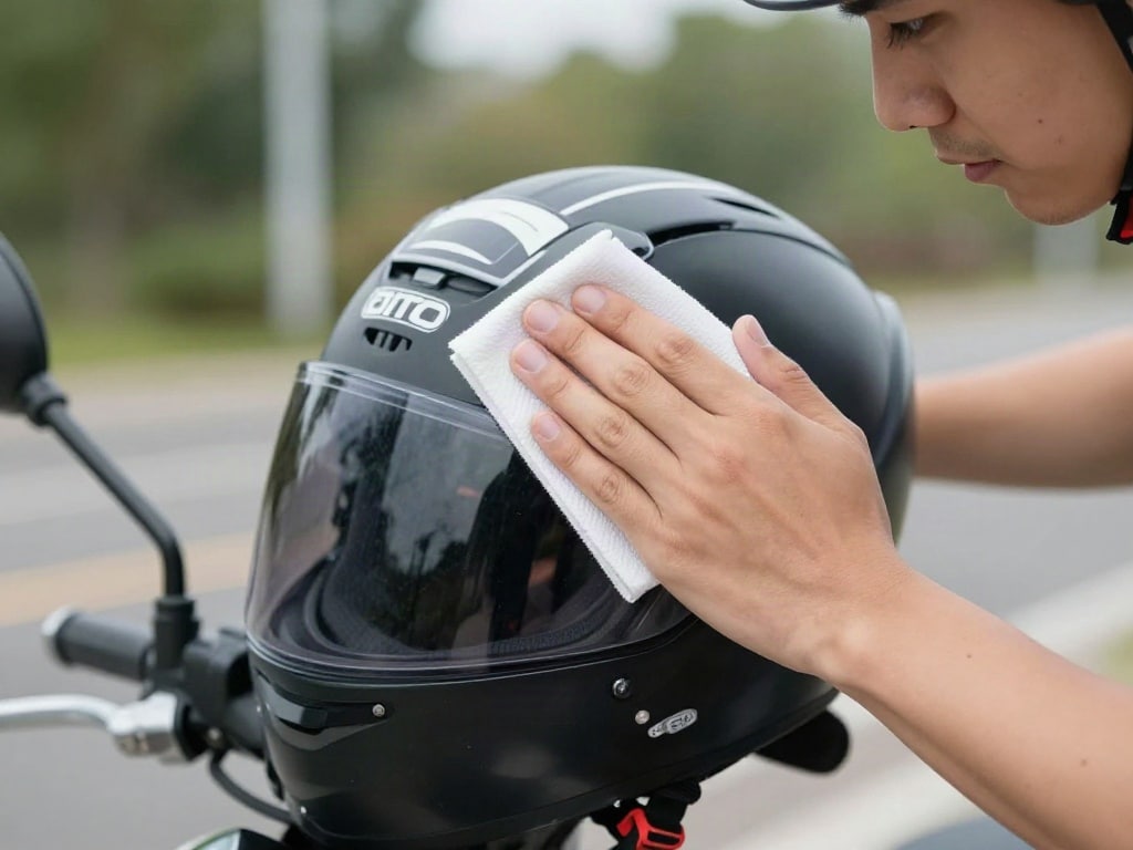 Motorradhelm reinigen
