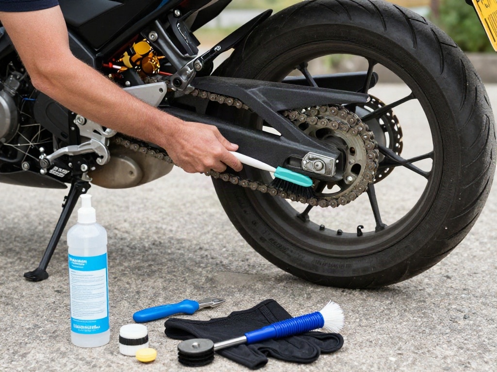 Motorrad Kette reinigen