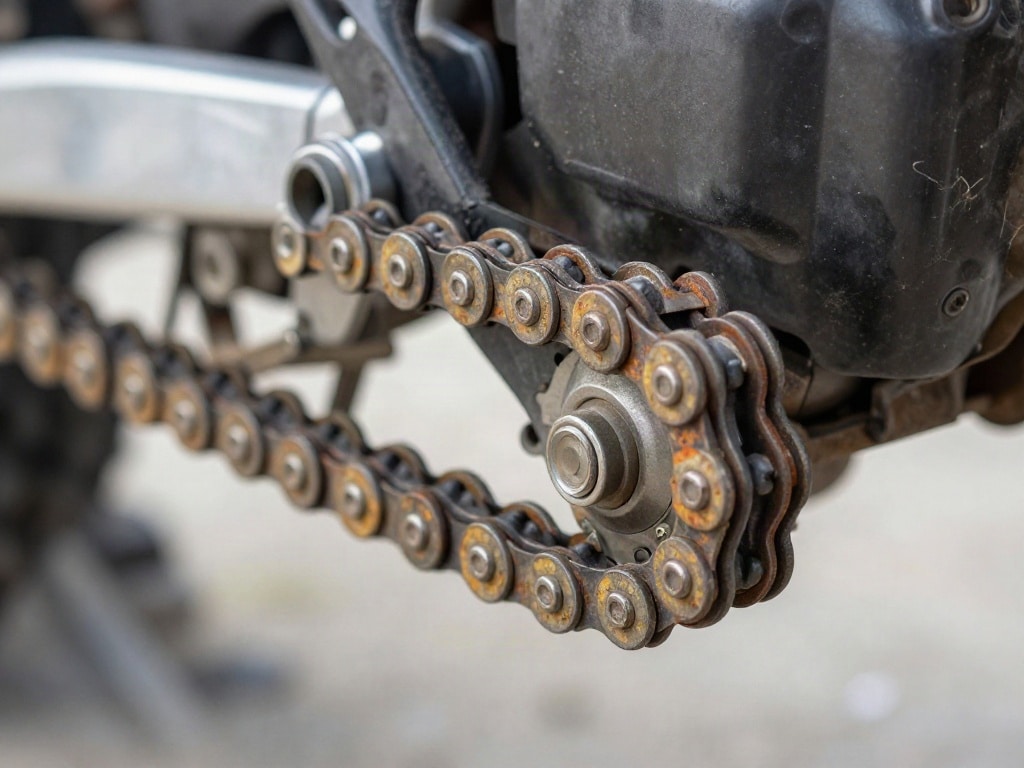 Motorrad Kette rostet
