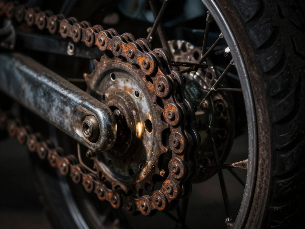 Motorrad Kettenverschleiß