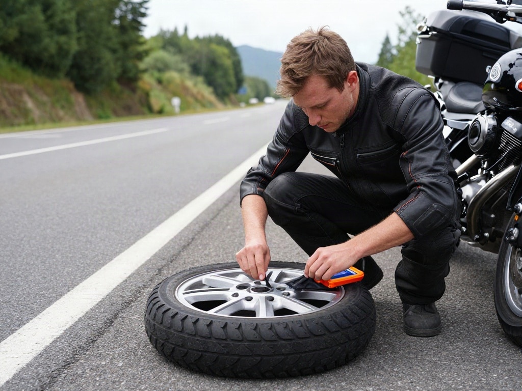 Motorrad Reifen flicken